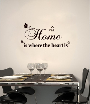 Home-is-where-the-heart-lettering-Quotes-Sayings-Removable-Waterproof ...