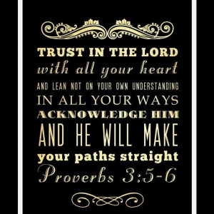Trust God! Proverbs 3:5-6