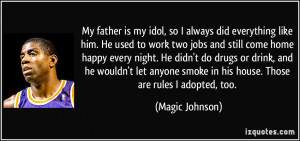 My father is my idol, so I always did everything like him. He used to ...