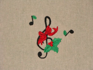 Embroidery Treble Clef in Bow - CH121 Machine Embroidery Designs