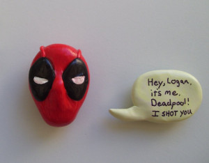 Marvel Comic's Deadpool Merc with a Mouth with Quote Magnet Set ...