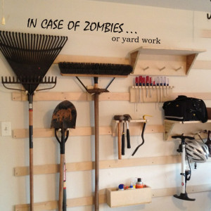 In Case of Zombies or yard work - Funny Vinyl Wall Sticker Wall Quote ...