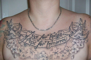 Scroll Tattoo Chest Chest tattoo quotes