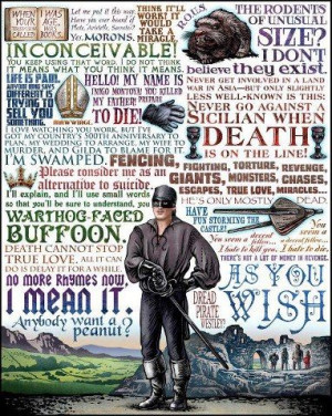 Inconceivable! all the quotes from princess bride in one graphic!