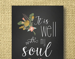It Is Well With My Soul Printable Chalkboard Print Home Decor 8X10 ...