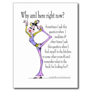 Funny yoga pose, yoga humor postcard