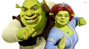 Shrek and Princess Fiona wallpaper