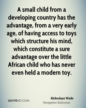 small child from a developing country has the advantage, from a very ...