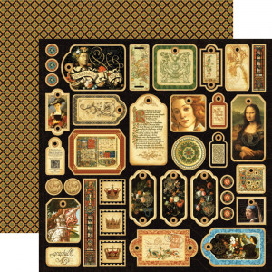 Graphic 45 - Renaissance Faire Collecion - 12 x 12 Die Cuts - Tags