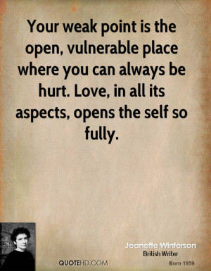 Your weak point is the open, vulnerable place where you can always be ...
