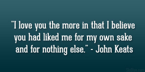 john keats quote 24 Reflective Sad Love Quotes For Him