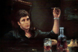 Al Pacino Scarface Smoking Cigar Movie Poster Premium Poster