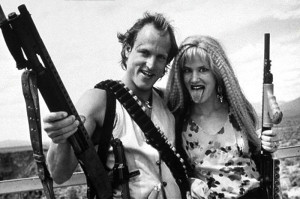 ... and Juliette Lewis pose for the camera in Natural Born Killers