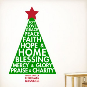 ... and charity. Twelve days of Christmas blessings- Christmas wall Decal