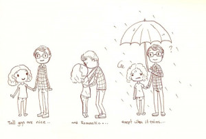 tall guys #tall men #comic #doodle #cute #kiss #rain #my art