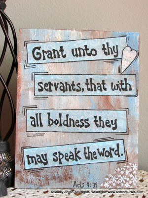 Bible Quote Scripture Wood Sign Speak the Word Acts by AntonMurals,