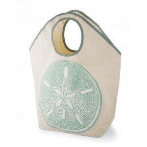 Natural Sand Dollar Low Tide Jute Tote by Mud Pie