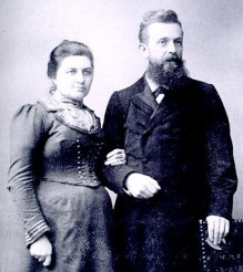 Left photo: Corrie's parents, Casper and Cor, wed in 1884.