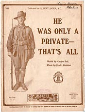 Cover of sheet music, He was Only a Private – That’s All .