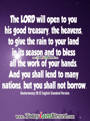 Bible Verses ♥ Deuteronomy 28:12 English Standard Version ♥ The ...