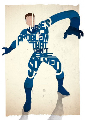 Mr Fantastic typography print based on a quote from the comic ...