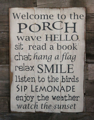 Large Wood Sign - Welcome to the Porch
