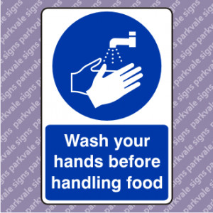 Details about 150x200 Wash Your Hands Before Handling Food Sign (1533)