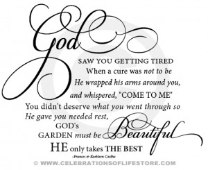 God Gardens, Funeral Quotes For Mom Heavens, Gardens Memories ...