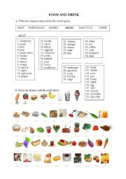 food and drink it s a two pages worksheet about food drink and like ...