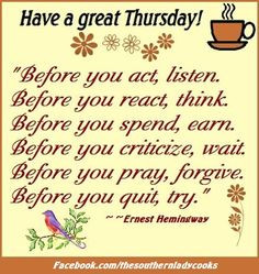Have A Great Thursday Quotes And have a great ☼ day...:)