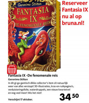 Fantasia IX De fenomenale reis kinderboek folder aanbieding bij