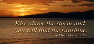 Rise above the storm and you will find the sunshine.
