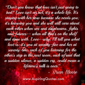 Don't you know that love isn't just going to bed