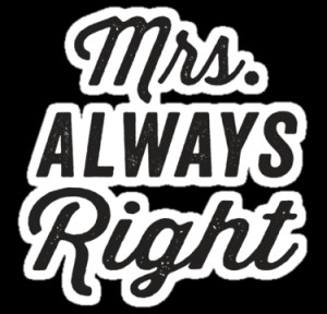 ABFTs › Portfolio › Mrs. Always Right / Mr. Never Right 1/2, Black ...