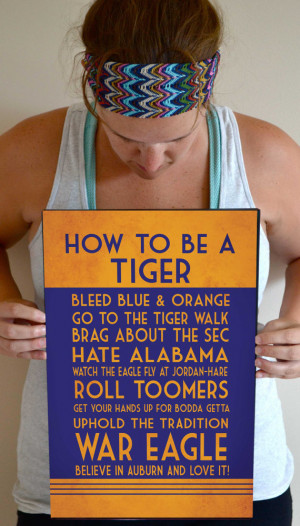 Tigers Art Print, Auburn Quote Poster Sign, Auburn Football Decor ...
