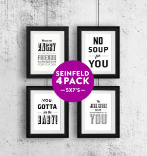 Type Print Seinfeld Quotes Seinfeld Poster Cosmo by paperchat, $30.00