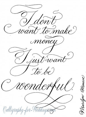 Calligraphy Quotes Sayings Marilyn monroe quote from