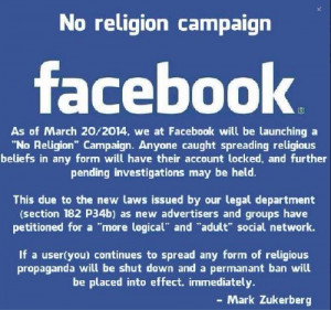 Facebook 'No Religion' Campaign
