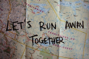 love, map, quote, run away, text, together, world