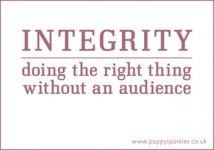 Integrity quotation by Poppy Sparkles