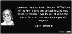 Planet Of The Apes' is also a very political film, and many critics ...
