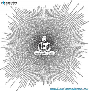 Think Positive Apparel's Buddha Design Made of Buddha Quotes