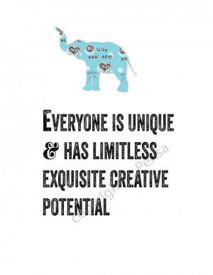 INSPIRATIONAL Quote Elephant Creative Potential by ArtThatMoves, $12 ...