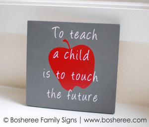 Teacher Quote Sign - 7x7 Painted Wood Sign - Great Gift Idea for your ...