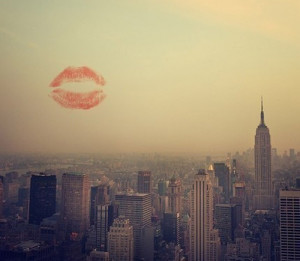 city, kiss, lipstick, love, new york, nyc, vintage