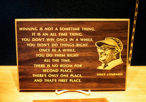 famous Lombardi quote on a plaque.