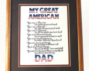 Wall Hanging for Military Dads - Ca lligraphy Lettering Framed Print ...