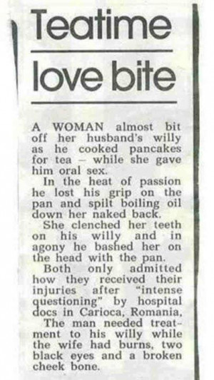 Funny story clipping – Teatime love bite