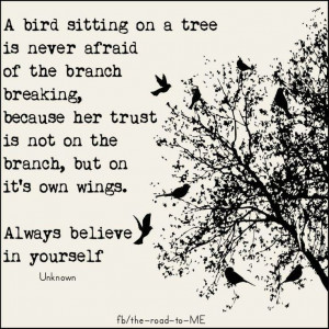 Trust your wings, believe in yourself.
