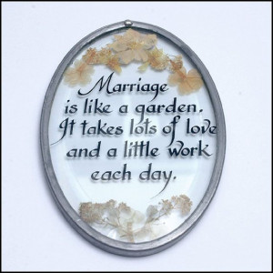 ... Glass Sun Catcher Dried Flowers and Marriage Quote by AuntRitz, $18.00
